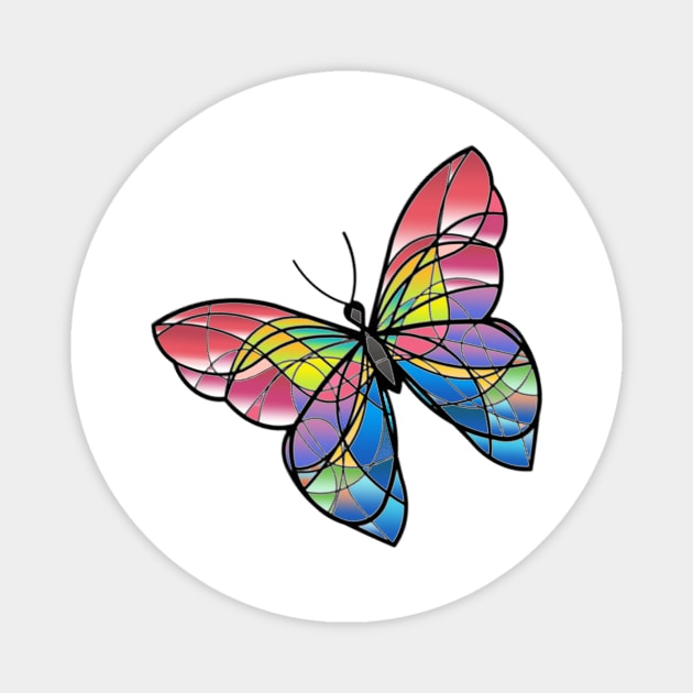 Rainbow Butterfly Magnet by InfiniIDnC